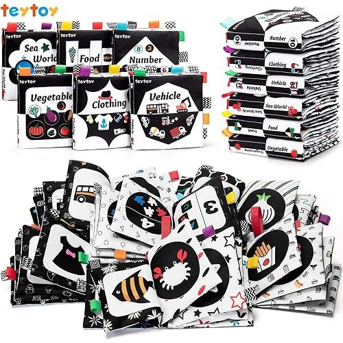 6 Pcs Baby Soft Book Set,Cloth Book,Crinkle Books,Bath Book 0-12 Months