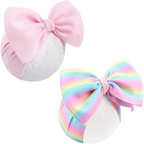 Super Durable Soft Knot Headbands with Hair Bows Infant Toddlers Kids Hair Accessories Blue Green Headband for Newborn Baby Girls