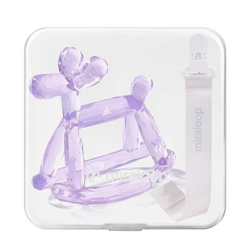 Crystal Jelly Baby Teether – Jellydog Teething Relief Toy for Infants 3-6 Months, Silicone Handheld Teething Toy, BPA-Free, Odorless, Prevents Choking, Safe for Babies (Amethyt)