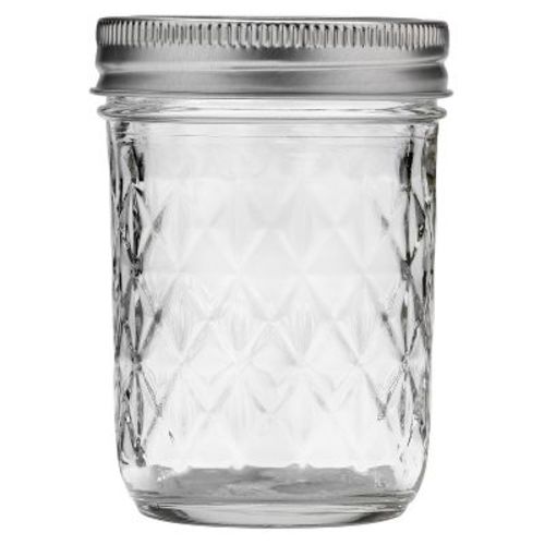 Ball 8oz 12pk Glass Regular Mouth Quilted Mason Jar with Lid and Band