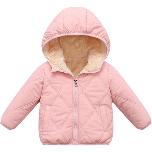 Baby Boys Girls Toddlers Winter Coats Puffer Jacket Hooded Down Snow Jacket Coat Outerwear