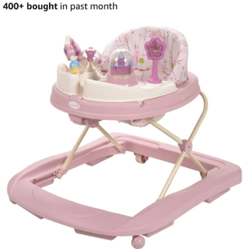Disney Baby Walker with Wheels, Pink Baby Walkers and Activity Center for Infants