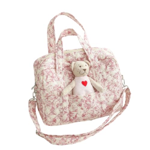 Qulited Tote Diaper Bag Floral Small Baby Travel Bag Shoulder Mom Bag | Mom Bag Crossbody Lightweight