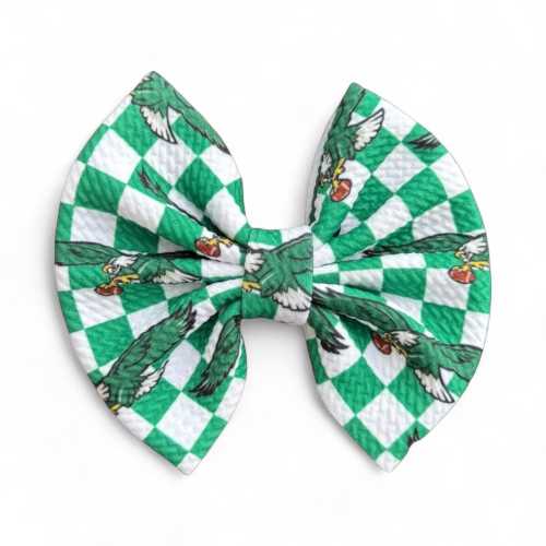 Checker Bird | Eagles Inspired Prints| Philadelphia Football: HEADWRAPS, CLIPS, PIGGIES Various Sizes to Choose From