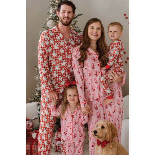 Adult Christmas Two-Piece Pajama Set in Cozy Claus | Caden Lane