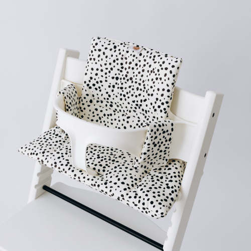 Wipeable Cushion Compatible with Stokke Tripp Trapp in Dots on White Design - AZEbabydream