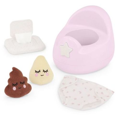 LullaBaby Baby Doll Pink Potty Set with Plush Accessories