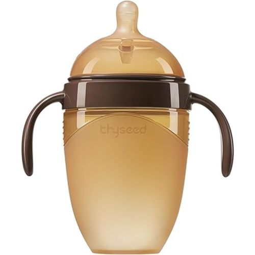 Thyseed Silicone Natural Breast-Like Bottle with Nipple(7-10 Months),8oz,1pack
