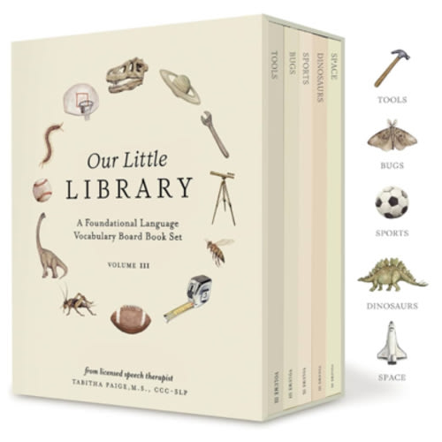 Our Little Library Vol. 3: Dinosaurs, Space, Tools, Bugs, and Sports Board Book Set for Boys & Girls (Tabitha Paige Children's Book Series)