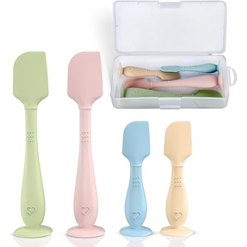 4-Pack Diaper Cream Spatula with Travel Case, Soft Baby Butt Spatula – Silicone Butt Paste Spatula, Convenient Diaper Spatula, Ideal Baby Shower Gift