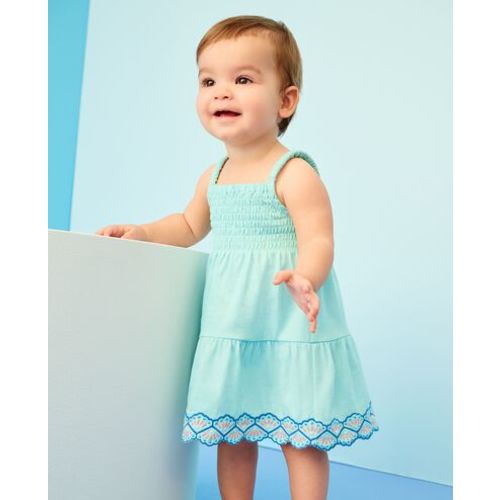 Baby Sleeveless Smocked Tiered Dress