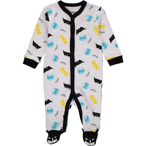 DC Comics Baby Boys' Batman 3 PC Creeper Bodysuit | Pant and Cap Set