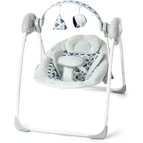 Baby Swings for Infants, AskCat Grey Portable Swing with Music for 0-9M