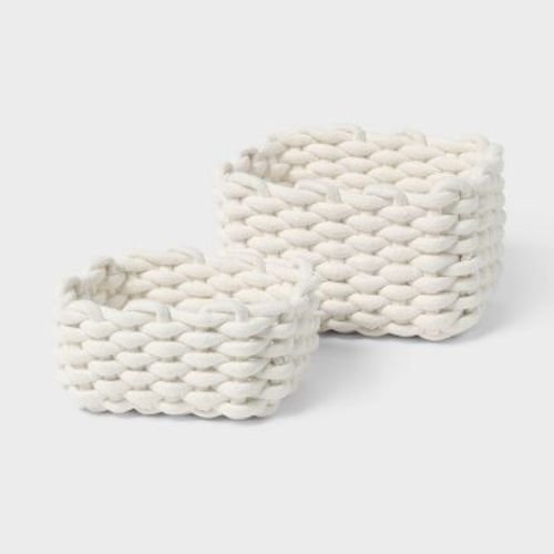 2pk Knit Basket Ivory - Brightroom™