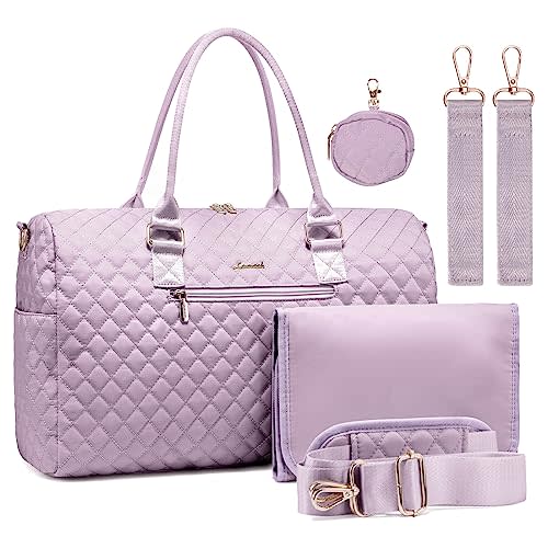 LOVEVOOK Diaper Bag Tote with Pacifier Case and Changing Pad, Large Capacity Mommy Bag for Hospital and Weekender Travel, Functional Baby Bag Newborn Baby Essential