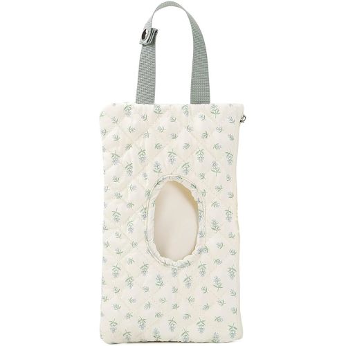 Quilted Baby Diaper and Wipes Pouch Portable Mommy Bag for Stroller Reusable Wipes Pouch with Lanyard for Casual Travel