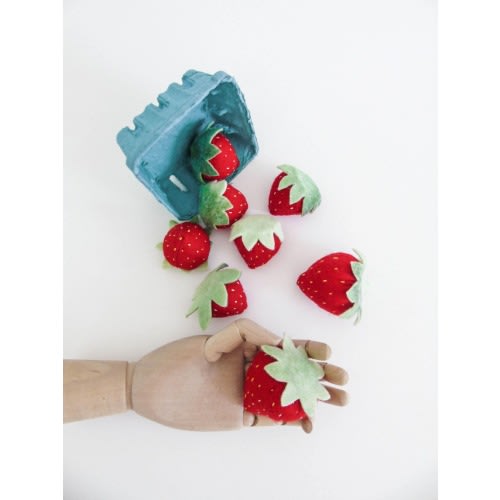 Felt Strawberries Pretend Food Set