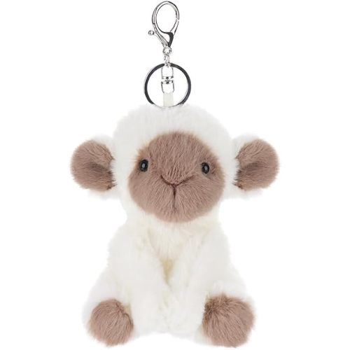Apricot Lamb Toys Plush White Sheep Lamb Stuffed Animal Soft Keychain 5''