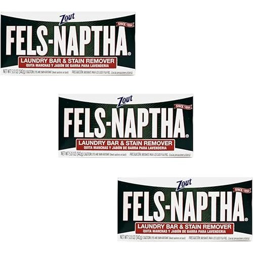 Fels Naptha Laundry Soap & Stain Remover Bar, Pack of 3