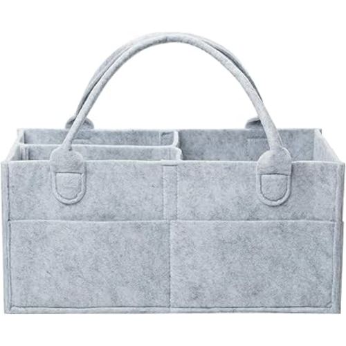 Mr. Pen- Baby Diaper Caddy Organizer, Gray, Large | Nursery Storage Bin and Car Organizer for Diapers and Baby Wipes