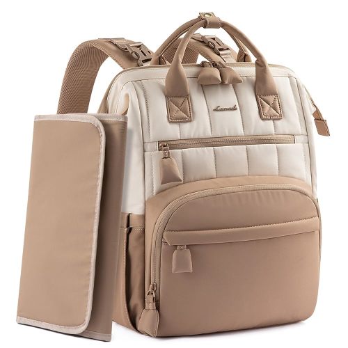 LOVEVOOK Puffer Diaper Backpack, Lightweight Baby Bag with Changing Pad, Diaper Bag for Mom Dad with Stroller Buckles
