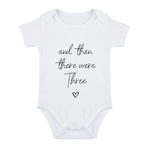 And Then There Were Three Bodysuit for Baby Pregnancy Announcement Bodysuit for Grandparents Unisex Infant