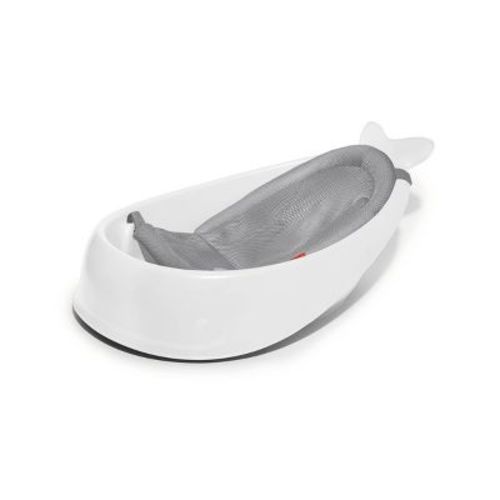 Skip Hop Moby Smart Sling 3-Stage Baby Bath Tub - White: Newborn Sling, Drain Plug, Sturdy Hook