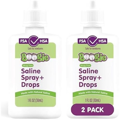 Boogie Baby Saline Nasal Spray and Drops - 1 fl oz (2 Pack)