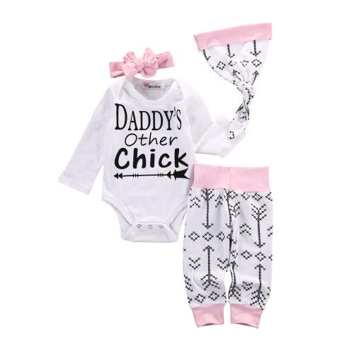 IZhansean Newborn Infant Baby Girls Romper+Arrows Long Pants Hat 3pcs Outfits Set Clothes