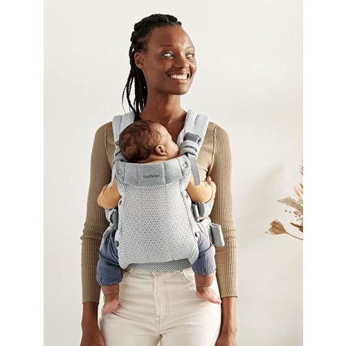 BabyBjörn Baby Carrier Harmony, Silver, 3D Mesh | 3-in-1 Ergonomic Baby Carrier; Newborn, Facing-In, Outward-Facing, and Back Carrying Positions Supported (7-40 lbs), Newborn to Toddler