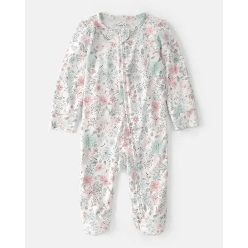 Baby Girl Butterfly Garden 2-Way Zip PurelySoft Footie Sleep & Play Pajama | Carter's