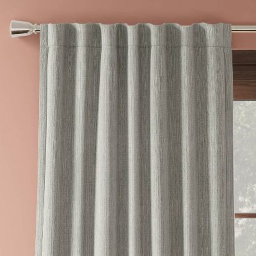 50"x63" Blackout Corded Ribbed Curtain Panel Gray - Threshold™: Woven Stripe, Indoor, OEKO-TEX Certified
