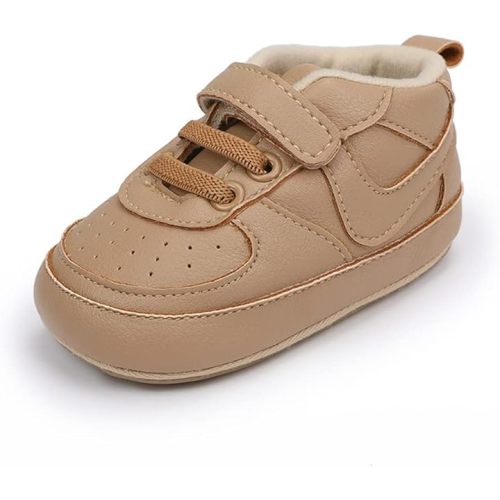 Clowora Unsex Baby Shoes Boys Girls Infant Sneakers Non-Slip Soft Rubber Sole Toddler Crib First Walker Lightweight Shoes - 6-12 Months Infant - A02/Khaki