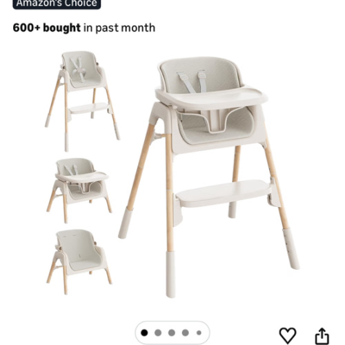 Mloong High Chair for Babies and Toddlers - Adjustable 4-in-1 Baby High Chairs with Dishwasher Tray, Easy Clean Highchair, Beige