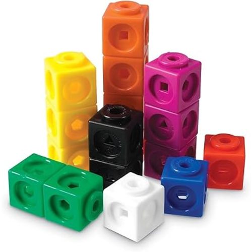 Learning Resources MathLink Cubes - Set of 100 Cubes, Ages 5+ Kindergarten, STEM Activities, Math Manipulatives, Homeschool Supplies, Teacher Supplies
