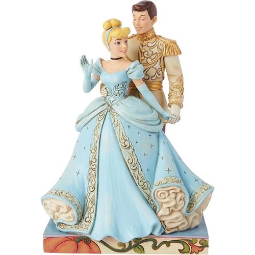 Enesco Disney Traditions Collection by Jim Shore Cinderella and Prince Charming Figurine- Stone Resin Hand Painted Crafted Collectible Disney Princess Figurines Home Decor Statue, 7.68 Inch