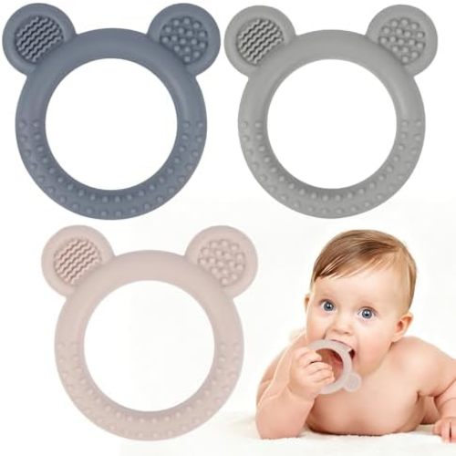 3 Pack Silicone Baby Teething Toys 3M+ BPA Free