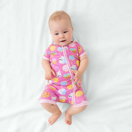 Pink Cookies & Milk Shorty Zippy - Little Sleepies