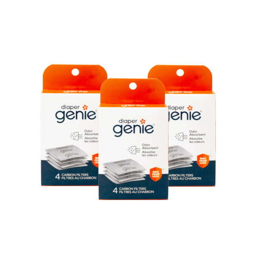 3 Pack - Diaper Genie Carbon Filter, Diaper Pail Odor Eliminator & Deodorizer, Compatible with the Diaper Genie Complete and Expressions Pail, 4 Count