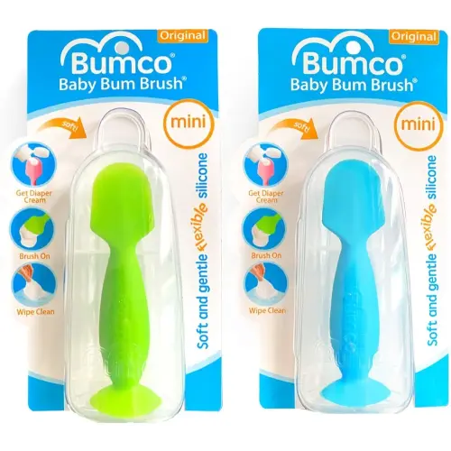 Bumco Mini Diaper Cream Spatula with Case (2-Pack) - BPA-Free Butt Spatula Baby, Soft Diaper Spatula, Diaper Cream Applicator, Mom-Invented Baby Must Haves, Diaper Bag Essentials, Butt Paste Spatula