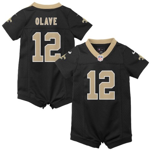 Newborn Nike Chris Olave Black New Orleans Saints Romper Game Jersey