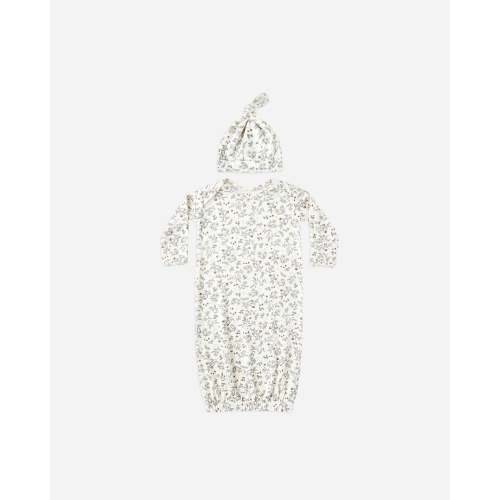 Bamboo Baby Gown + Hat Set || Woodland – Quincy Mae