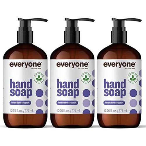 Everyone Liquid Hand Soap, 12.75 Ounce (Pack of 3), Lavender and Coconut, Plant-Based Cleanser with Pure Essential Oils