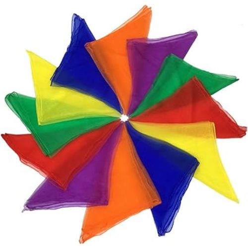 AIVIAI Dance Scarves Music Scarves for Children Movement and Juggling 12pcs
