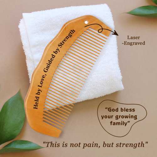 Custom Peach Wood Birthing Comb: Labor Pain Relief, Pregnancy Gift
