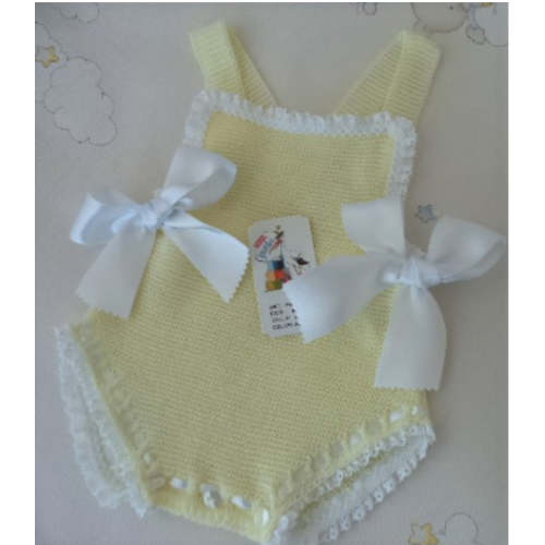 Spanish Knit Romper Yellow