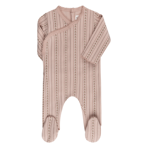 Baby Girl Footie - Pink - Linear Tulip