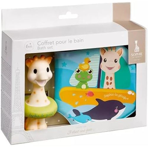 Sophie la girafe Bathtime Set | Bath Toy & Waterproof Book, Safe Teether, Perfect Baby Gift for 6–18 Months