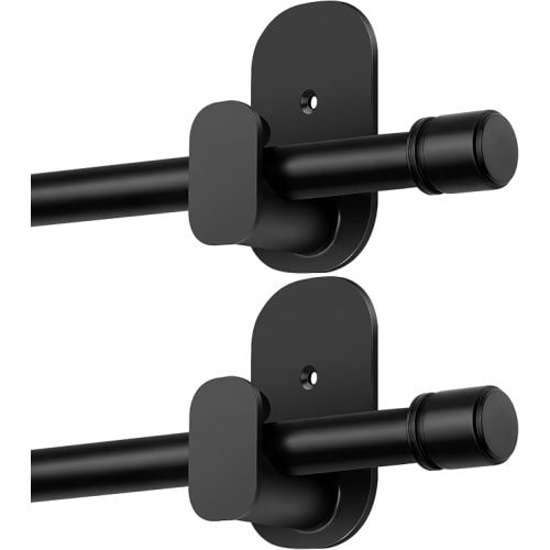 Curtain Rods No Drilling 32 to 58 Inch, 5/8" Diameter, Black