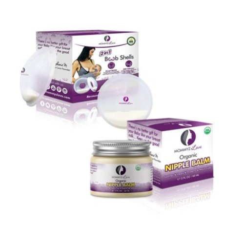 Mommyz Love Breast Feeding Essentials Kit. Breast Shell & Milk Catcher + Nipple Cream for Breastfeeding Relief